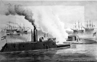 Vtge Civil War WarshipsMonitor & Merrimac W.Instruc & Box, Assembled