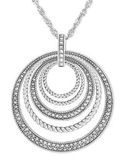 Genevieve & Grace Sterling Silver Necklace, Marcasite Round Rope
