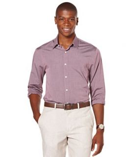 Perry Ellis Big and Tall Shirt, Long Sleeve Button Front Solid Shirt
