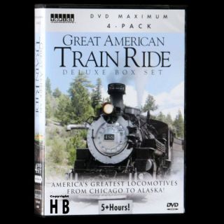 New Great American Train Ride Deluxe 4 DVDs Steam Locomotive Railroad