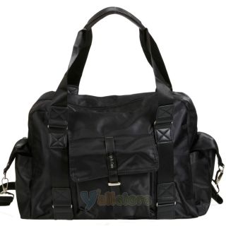 Shoulder Tote Messenger Bag School Bookbag Nylon Bags Black 563