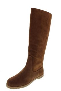 Michael Kors Kenton Brown Suede Flat Mid Calf Casual Boots Shoes 6
