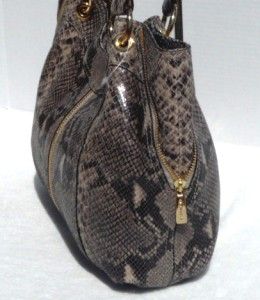 428 Michael Kors Moxley Medium Python Embossed Leather Shoulder Tote