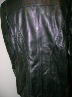 Michael Kors Womans Strap Collar Leather Jacket Black