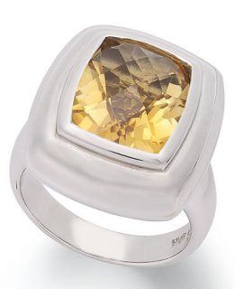 Sterling Silver Ring, Citrine Cushion Cut Ring (4 3/4 ct. t.w