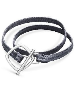 Studio Silver Sterling Silver Bracelet, Grey Synthetic Python Wrap