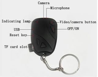 30fps Spy Hidden Car Key Micro Camera DVR Car Key Chain Video Spy