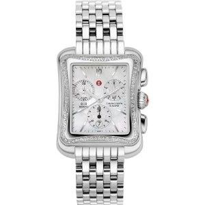 New Authentic Michele Deco Moderne Diamond Bezel Ladies Watch Model