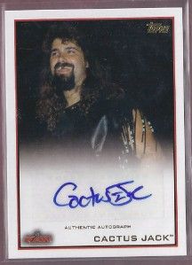 Cactus Jack Mick Foley Autograph Topps WWE 2012 Topps Auto Raw