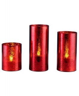 Napco Christmas Candles, Set of 3 LED Pillars