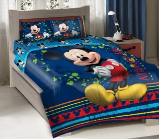 3pcs Licensed Disney Mickey Mouse Fun Bedding Comforter Set + Fitted