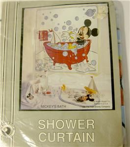 1989 Disney Mickey Mouse Shower Curtain Mickeys Bath Bathroom Still