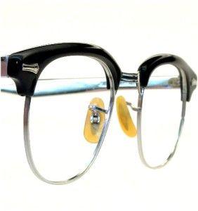 Mid Century Art Deco Browline Chrome Vintage Eyeglass Sunglass Shuron