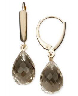 14k Gold Earrings, Smokey Quartz Pear Drop (5 3/4 ct. t.w.)   Earrings
