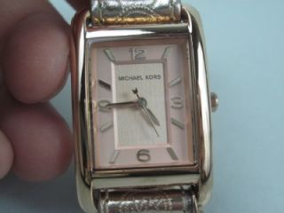 Michael Kors MK 2248 Womens Stainless Steel Pink Leather Charm 32mm
