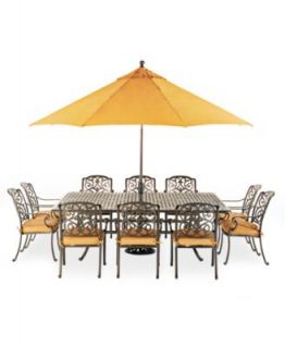 Kingsley Outdoor Patio Furniture, 11 Piece Set (84 x 60 Dining Table