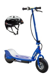 Razor E300 Electric Motorized Scooter Blue Youth Helmet Black