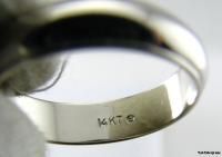 Mens Milgrain Wedding Band 14k White Gold Ring