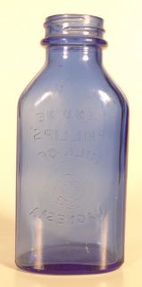 Embossed Vintage Blue Milk of Magnesia Bottle