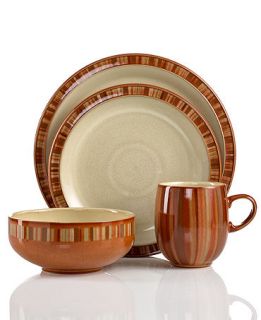 Denby Dinnerware, Fire Stripes 4 Piece Place Setting   Casual