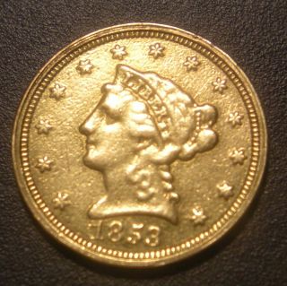 1853 Liberty Head $2 5 Dollar US Gold Coin 1 4 Eagle 4 grams Multiple