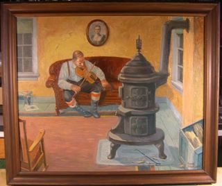 Fiddler Painting by Frank Stockwell Circa 1930s