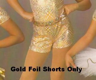Midas Touch Gold Shorts Only Dance Costume Choice
