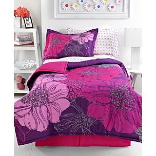 Floral Blossom Pink 4 Piece Comforter Sets   Bed in a Bag   Bed & Bath