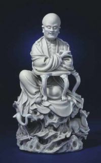 Ming Dynasty Dehua Ware Porcelain Sakyamuni Statue Made by He Chaozong