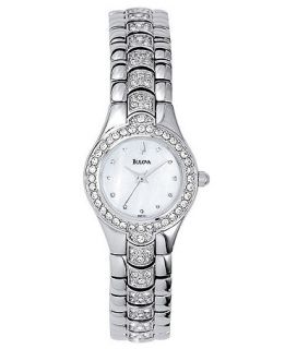 Bulova Watch, Womens Crystal Stainless Steel Bracelet 22mm 96T14