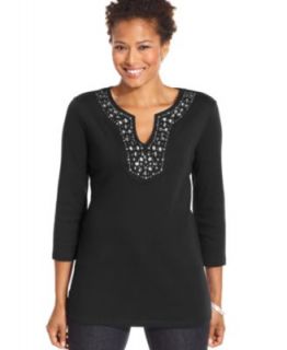 Karen Scott Studded Tunic, also available in petite sizes