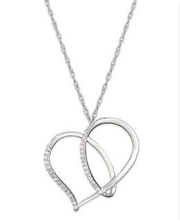 Diamond Necklace, Sterling Silver Diamond Loop Heart Pendant (1/4 ct