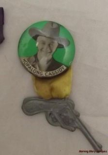 Vintage Hopalong Cassidy Pin Backs Buttons with Gun