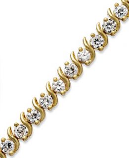 Brilliant 18k Gold Over Sterling Silver Bracelet, Cubic Zirconia S
