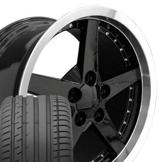 18 Black C6 Style Wheels & Tires Set of 4 Rims Fit Corvette C4 C5 C6