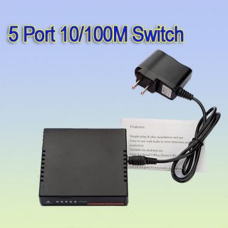 New RJ45 10/100 MINI 5 Ports Fast Ethernet Network Switch / Hub for