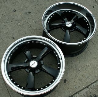 Strip 20 Black Rims Wheels Mustang Staggered 20 x 8 5 10 5H 40