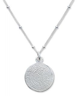 Giani Bernini Sterling Silver Necklace, Flat Disc Medallion Pendant