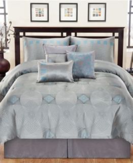 Aurora Blue 7 Piece Jacquard Comforter Sets