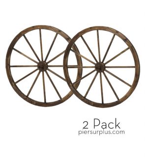 36 Wooden Wagon Wheels Steel Rimmed Wooden Wagon Wheels Set of Two