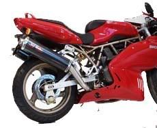 Sil Moto Carbon Fiber Oval High Mount Slip on Ducati SS 750 900 99 800