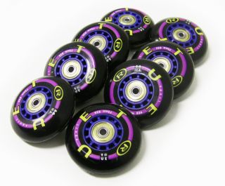 True Sport Inline Skate Wheels 72mm 82A with Bearings and Spacers