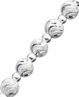 Giani Bernini Sterling Silver Bracelet, Diamond Cut Round Bead   FINE