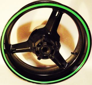 Kawasaki Green Reflective Rim Stripe Wheel Decal Tape