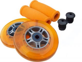 Orange Replacement Razor Scooter Wheels Bearings Grips