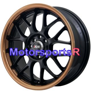 006 Black Copper Lip Rims Wheels 4x114.3 91 96 Honda Prelude 92 CRX SI