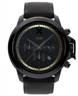 XNY Watch, Mens Chronograph Tailored Streetwear Black Polyurethane