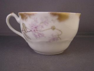 Al Lanternier Limoges Lavender Floral Cup Saucer