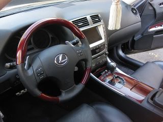 Lexus IS250 350 Dark Green Wood Leather Steering Wheel