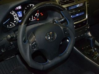 BLACK Carbon flat bottom sport steering wheel for Lexus IS250, IS350